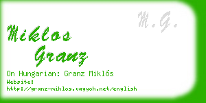 miklos granz business card